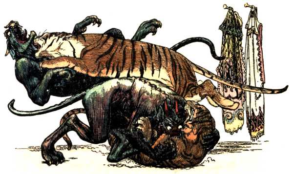 Tigers fighting Demons